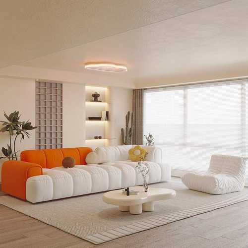 北欧钢琴键沙发直排客厅大小户型现代简约法式奶油风豆腐块网红款