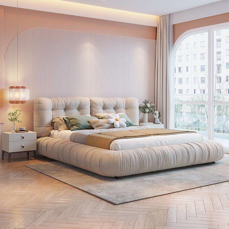 baxter设计师意式云朵网红磨砂双人床轻奢2022年新款科技布主卧床