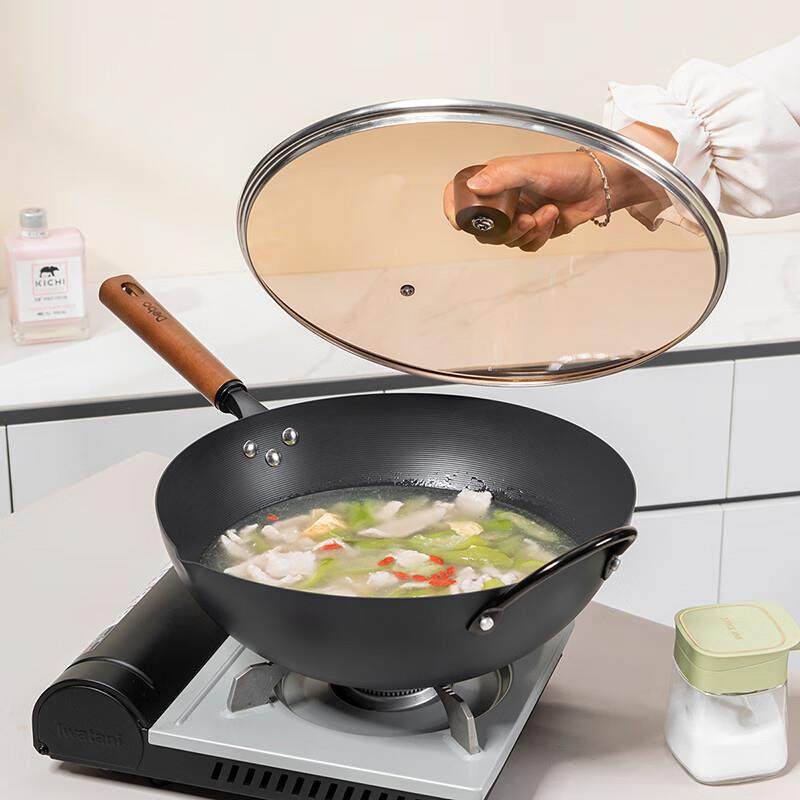 Debo德铂DEP-893克鲁伊夫34cm熟铁锅无涂层窒氮防锈不粘锅【DB】