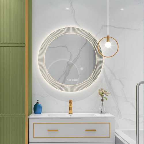 浴室镜子镜圆形智能镜壁挂镜子卫生间洗手间Led发光梳妆镜触摸屏