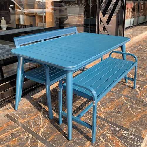 彩色铝合金桌椅户外防水防晒室外庭院花园阳台露台桌椅咖啡奶茶店