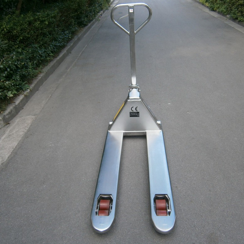 304不锈钢地牛叉车制造防锈冷冻库专用型3T手动液压搬运车