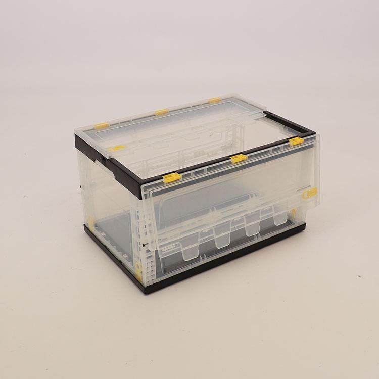 带盖透整明折叠箱用服装理箱塑料透周转箱折叠收家纳XDP明箱