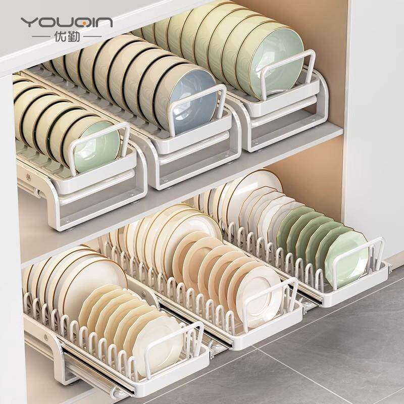 碗碟收纳架厨屉房碗物架盘收纳橱柜碗拉篮xxx抽式盘子沥水置架
