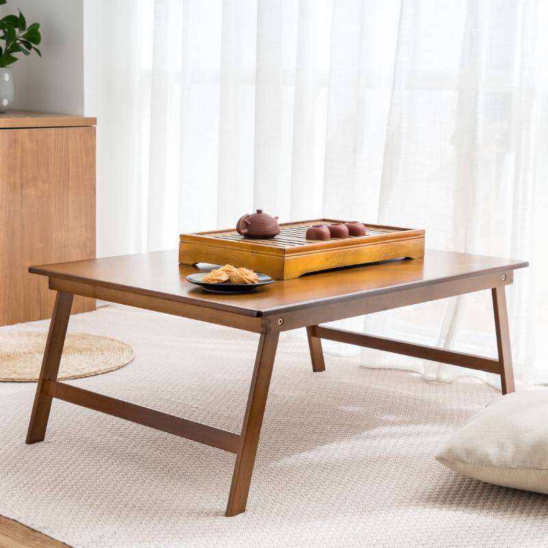 楠竹折叠小桌子电脑作桌实木书桌板桌宿舍懒人学生作业桌床上用p^