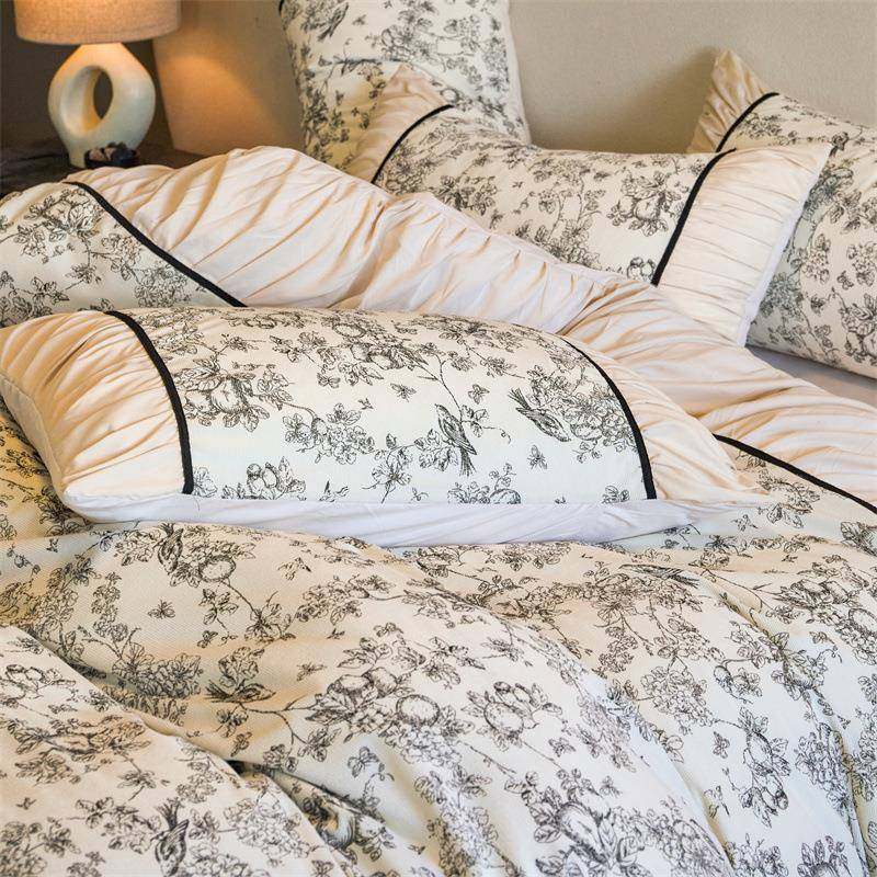 法三式复古QLG水洗棉件套磨毛秋冬被套罩家用花边款四公主风床上,床上用品,床品套件/四件套/多件套,淘宝优惠券,粉丝福利购,淘宝优惠卷