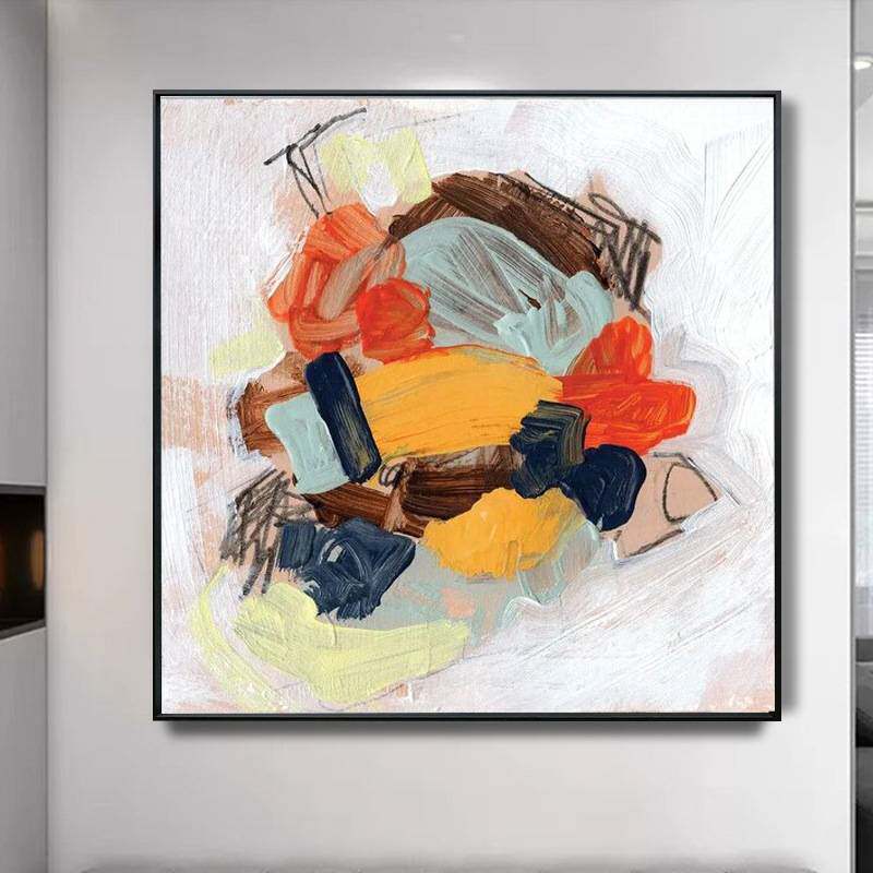 纯手绘油画客厅书房抽象装饰画简约现代玄关走廊过道壁画餐厅挂画