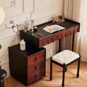 法中古风JYP白蜡木实木翻斗盖收梳妆式 台二合一化妆桌复古纳柜柜