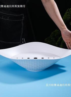 拼密胺海螺形刺身盘鱼海鲜干冰三文鱼盘日式盘料理自助餐盘盘GVW