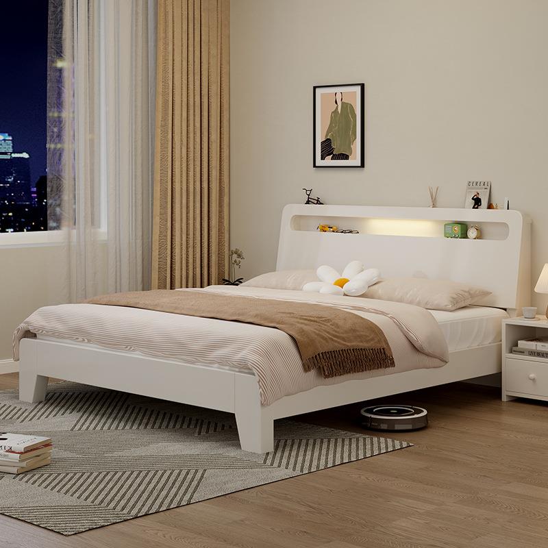 1.8租房用经QX-8-3济型1.2m单人床架奶代油J^床实木约现1.5出米简