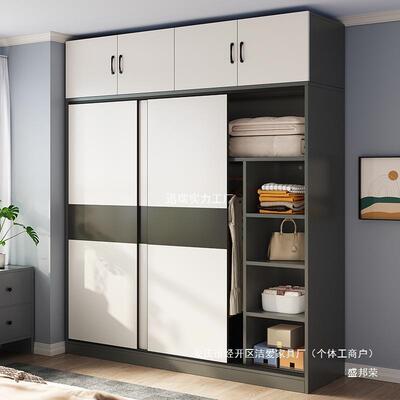 挂经济型出租推拉门衣柜组装家用子YX--2367红柜用卧室衣网橱实木房屋简易