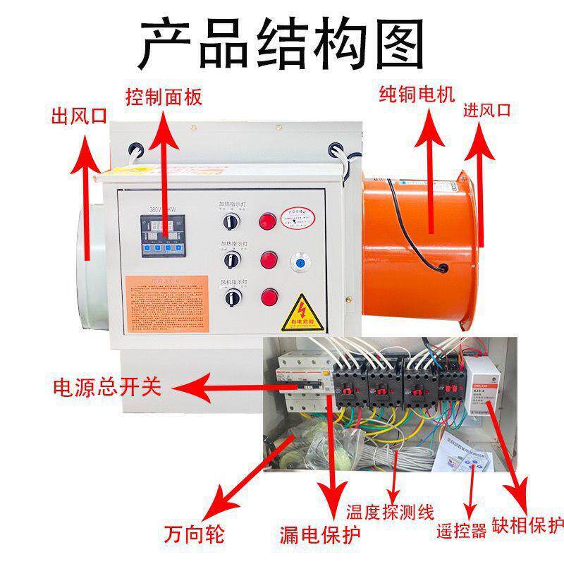 养殖育雏暖风机业大功率器间工车厂见描述升工温机温室大棚育苗机