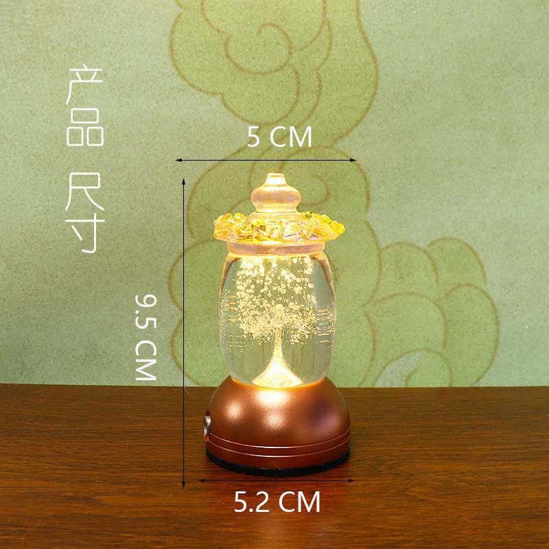 长明灯古法琉璃莲花灯佛灯佛家用水晶灯灯插电包邮前灯供供灯充电