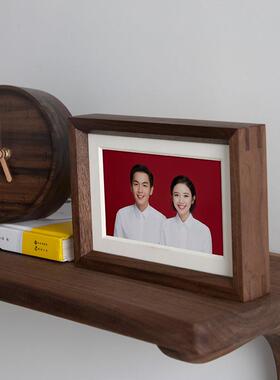 婚登记照SM01黑6寸现相框摆台约代简来图做任意结尺寸洗照片做成