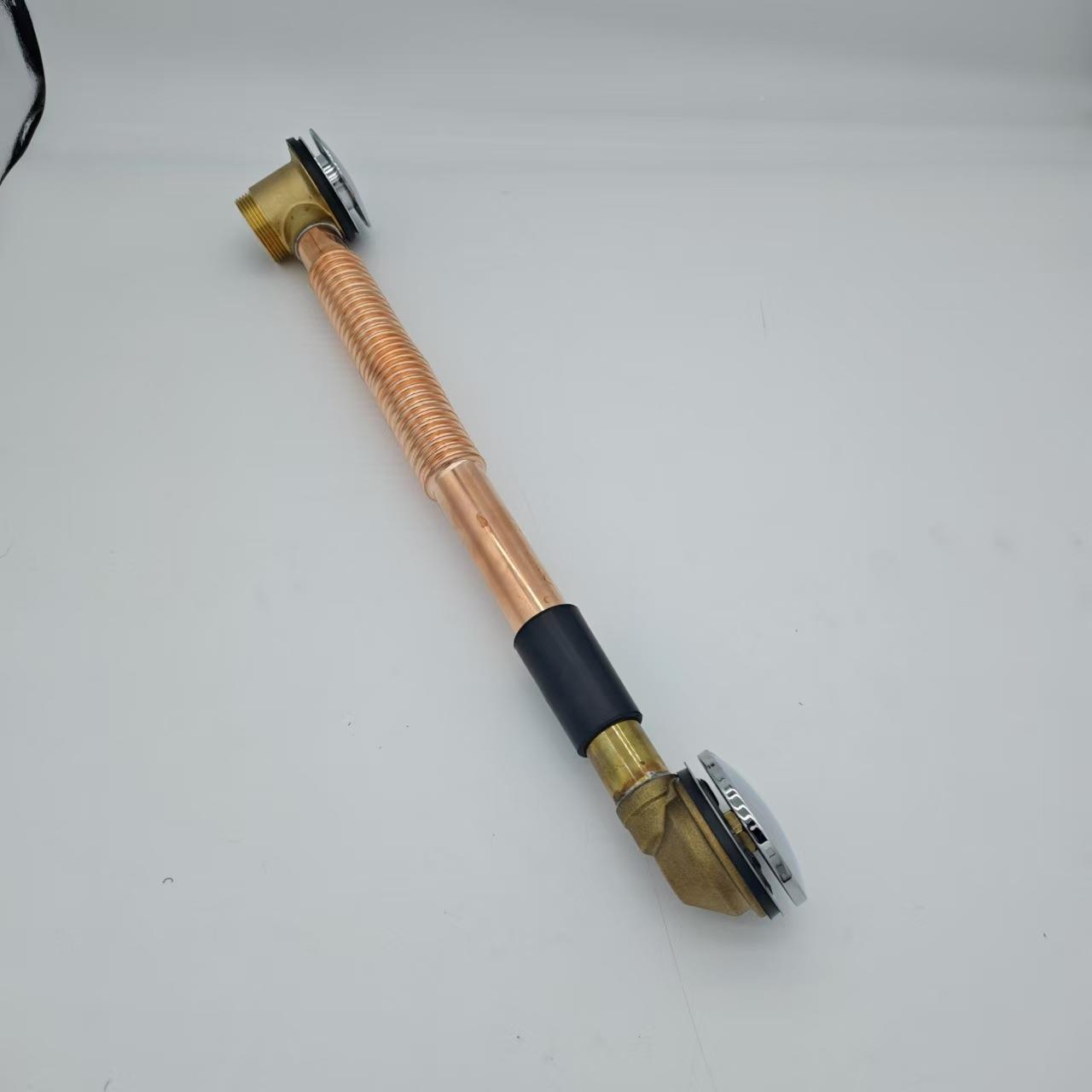 厂家直供高品弹紫铜波纹管弹跳质F2106式浴下水器缸双头下水跳式