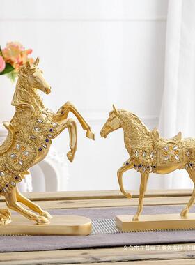 酒柜装饰品设摆马件马欧式家轻MA-2居客厅招财奢桌面小摆工艺品到