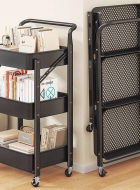 移动小推车置折物架可DDW叠可动免移安卫装厨房浴室生间收纳杂物