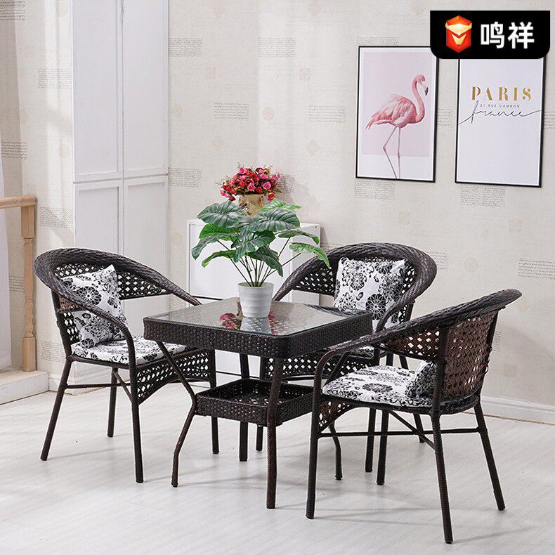 花园凉亭桌椅组合阳台藤椅三件套休闲户外庭院藤椅茶几组合厂家