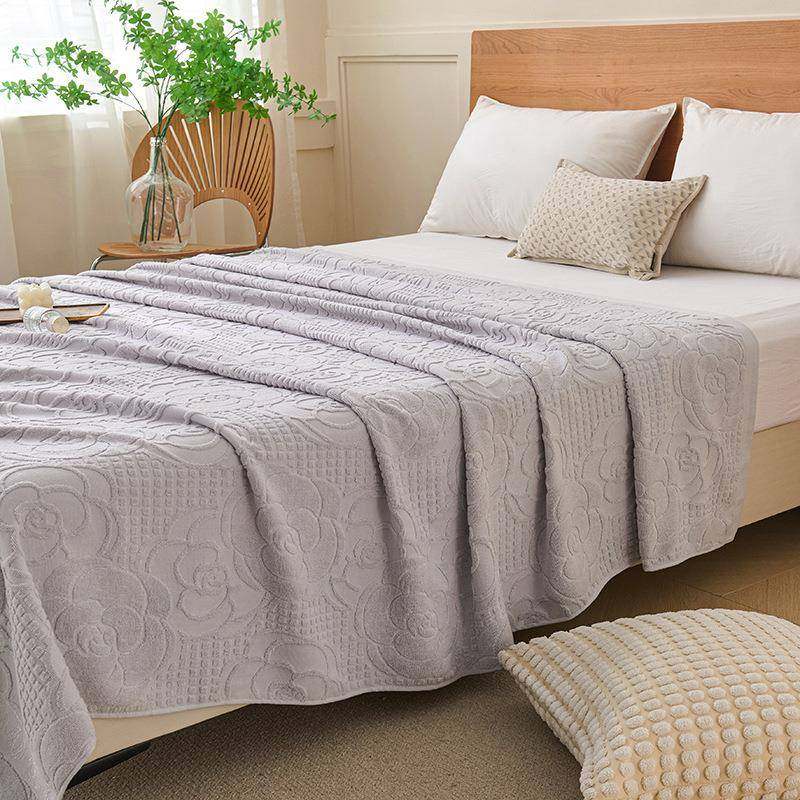 上海夏老式毛巾双面提花床盖全棉A类纱布无品牌/被毛休巾被怀旧款