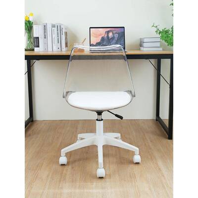 J电椅脑亚克力透升用降旋转靠背转椅家简约办公0813椅学生书桌小