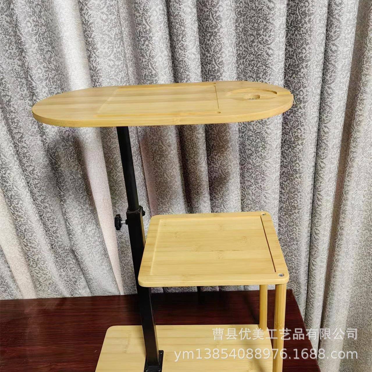 竹制浴缸物落地浴收纳架木质置架边几整理架架可伸缩室旋转收JZI