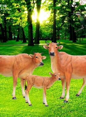 工仿真黄牛摆件动物模乐型农户外雕塑景观装饰家园黄牛林别墅艺品