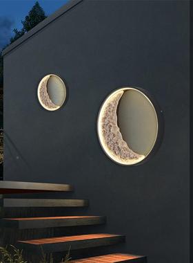 LED户外防水月壁灯现代约风月灯客厅卧LY-YLD00室亮简创意围墙月