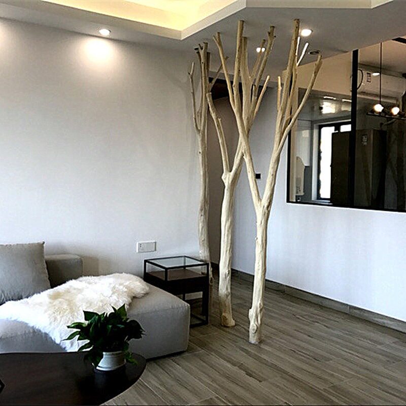 原木风格家居造型树枝隔断干支屏风橱窗装饰去皮树枝防蛀木艺树枝