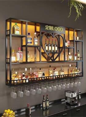 铁酒架奢酒柜墙面物架收纳架PBQ挂壁酒柜墙上轻壁挂式艺一体置酒