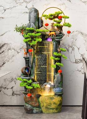 假山水喷泉落地流摆件客厅办公XRG室玄关循环中式水招财流景观装