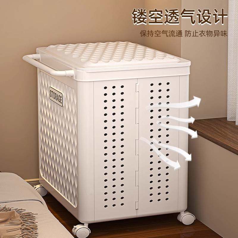 衣服收纳箱折叠带盖超大容量家用带滑轮加厚被子储物箱衣物整理箱