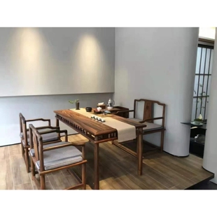 2I浩然茶桌实木家具茶桌茶台纯实木套装现代简约中式风格南美胡桃