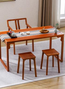 7K中式桌椅组合茶办公室实简木茶台现代约茶几套VJO装一体家用新