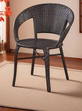 藤阳小椅子闲单人扶手靠休背椅家用老人庭台院ICX室外户外编织藤