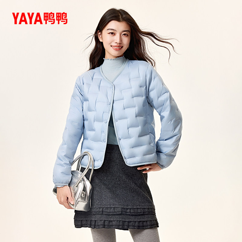 鸭鸭90绒新款轻薄系列圆领女士羽绒服春秋冬季时尚休闲户外外套