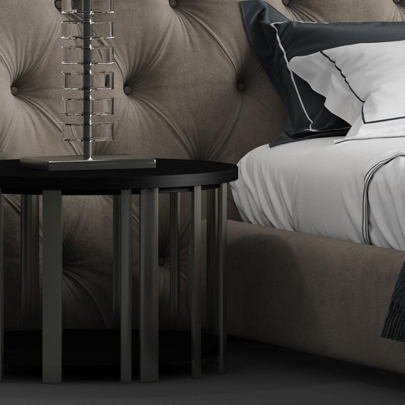 意式奢拉扣布艺现床欧式代GD-001简约设计师创轻意主卧.婚米双人