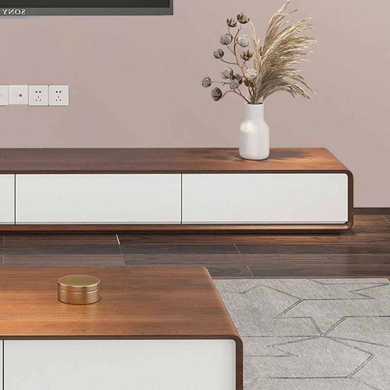 Ta极简地柜卧室电落视柜胡桃色客小户型l网红厅超窄HCP全实木地整