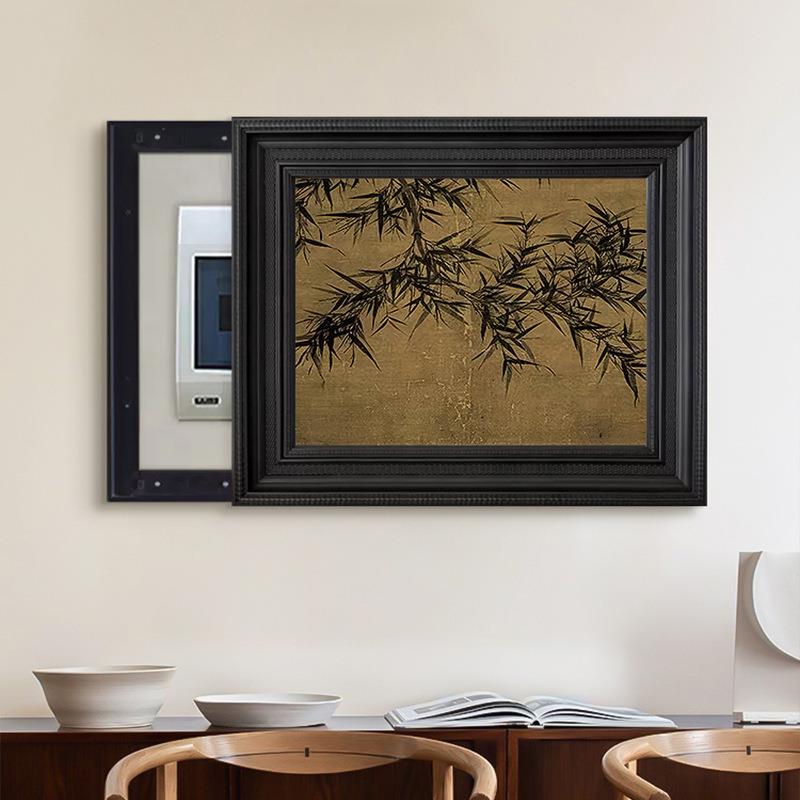 《墨竹》中式古风餐厅客厅电表箱装饰画新中总al202405开箱遮关配