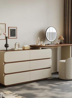 中古实木伸缩化妆桌梳妆台法转角斗柜体一床边收柜QPP纳式卧室床