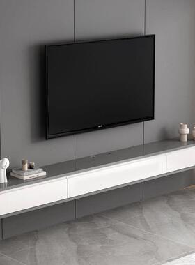 实木悬TA电视柜挂墙灰色式后现空代式轻奢风极简意悬浮壁挂悬挂