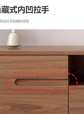 落地电视柜简约现代户型用客厅新款实木轻奢家储g物岩板小电视AAQ