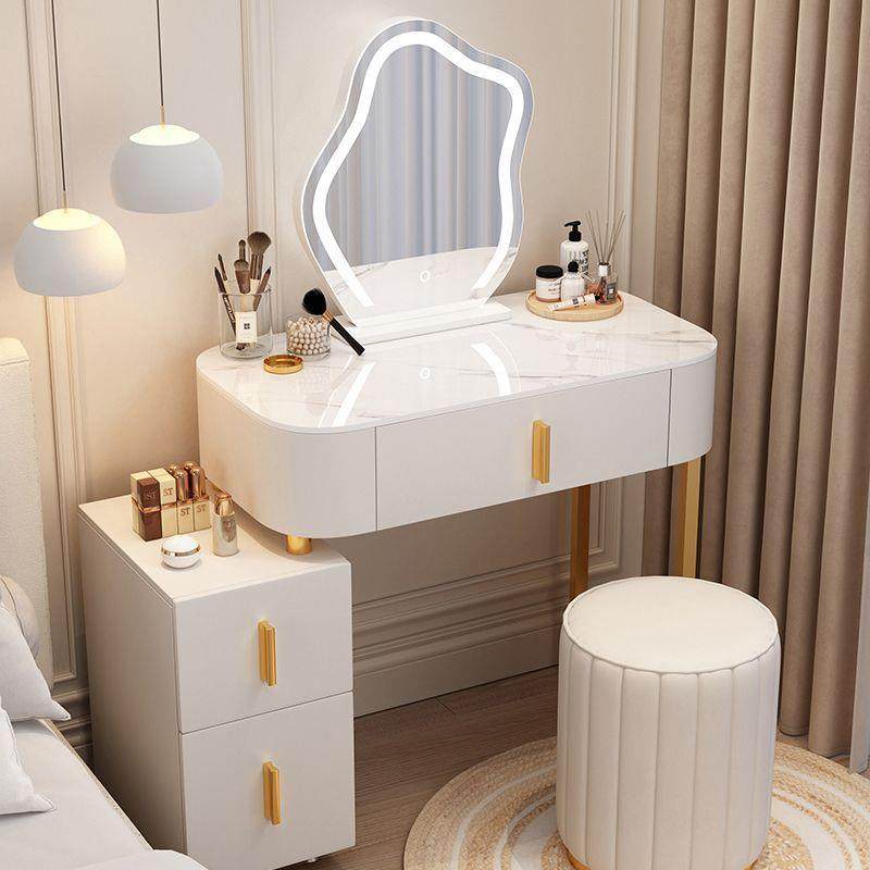 奶新420油风梳妆台卧室简约妆现代化桌实台木梳妆斗柜一体2025款,住宅家具,梳妆台+梳妆凳,淘宝优惠券,粉丝福利购,淘宝优惠卷