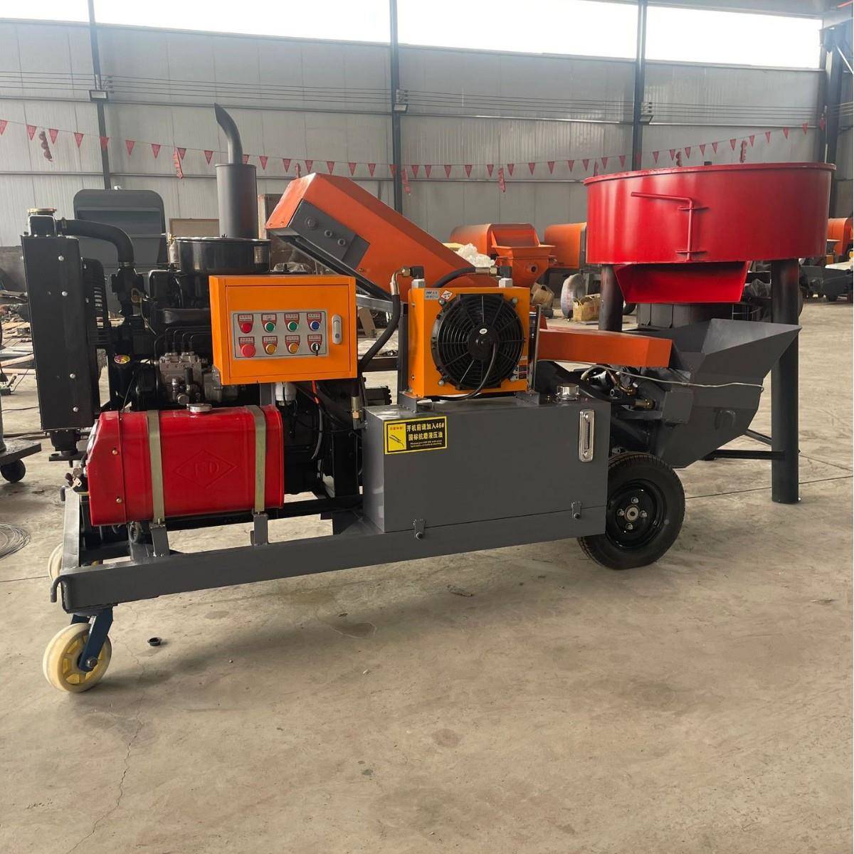 柴油混312凝输土输送泵造二次构柱送机水泥砂浆泵细石地送车小型