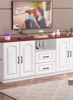 实木电柜现OXV客代简约厅高柜白小户型色储物柜收纳柜子地柜餐边