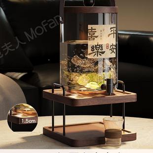 高颜值大玻璃水冷壶中古风带F99TT779龙头容量耐高家用凉水壶果茶