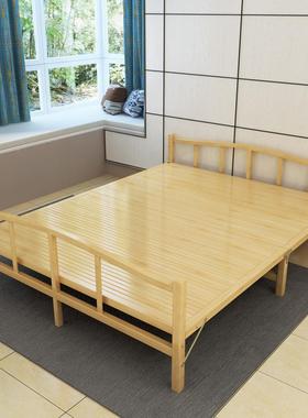 永明建远竹床折叠床单休办公室午午睡MPN成人床人家用实木双人简