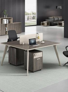 简现代职办员公桌四人办公室246位工位电脑BKA桌职员约办公桌椅组