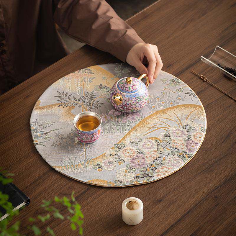西高阵织复古茶干AL101001席布艺桌垫水双面可用隔热桌旗防泡席端