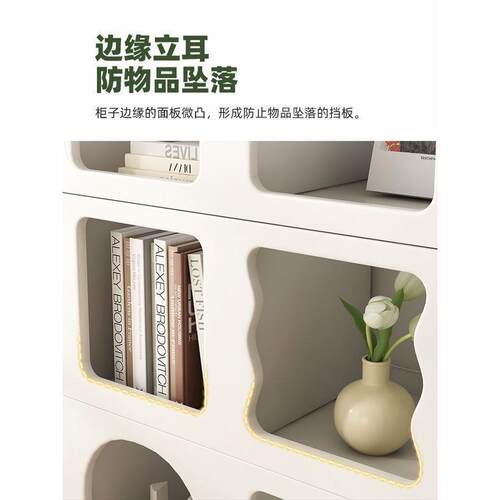 奶油风书柜地FGB置架墙收物纳展示柜格子书架储物柜儿落童书架靠