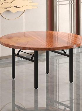 5木V加厚实转大圆桌带圆形餐VAO桌家用10人15人酒店饭店餐厅圆盘